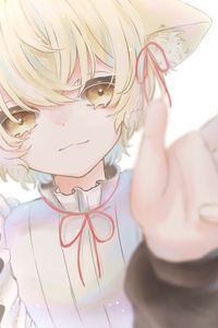 Preview wallpaper neko, smile, glance, anime, light