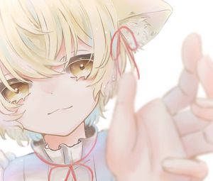 Preview wallpaper neko, smile, glance, anime, light