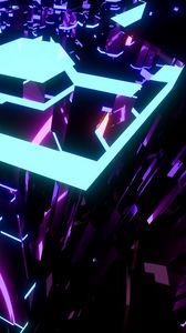 Preview wallpaper neon, abstraction, light, fractal, bright