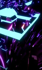 Preview wallpaper neon, abstraction, light, fractal, bright