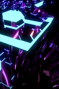 Preview wallpaper neon, abstraction, light, fractal, bright