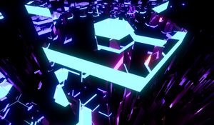 Preview wallpaper neon, abstraction, light, fractal, bright