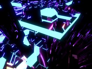 Preview wallpaper neon, abstraction, light, fractal, bright
