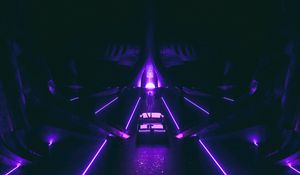 Preview wallpaper neon, art, car, silhouette, dark