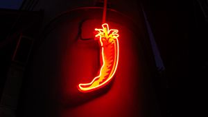 Preview wallpaper neon, art, pepper, light