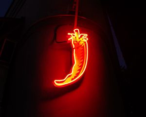 Preview wallpaper neon, art, pepper, light