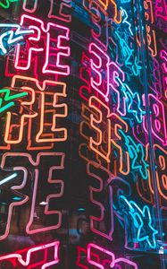 Preview wallpaper neon, backlight, letters, shapes