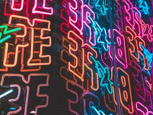 Preview wallpaper neon, backlight, letters, shapes