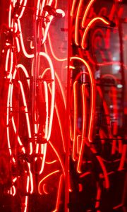 Preview wallpaper neon, backlight, red, night