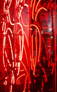 Preview wallpaper neon, backlight, red, night