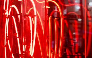 Preview wallpaper neon, backlight, red, night