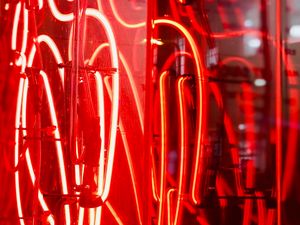 Preview wallpaper neon, backlight, red, night