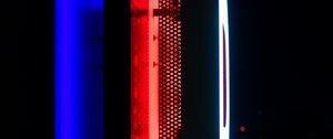 Preview wallpaper neon, backlight, wall, dark, blue, red