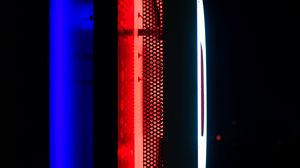 Preview wallpaper neon, backlight, wall, dark, blue, red