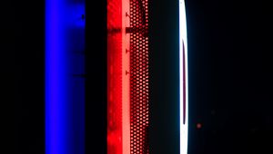 Preview wallpaper neon, backlight, wall, dark, blue, red