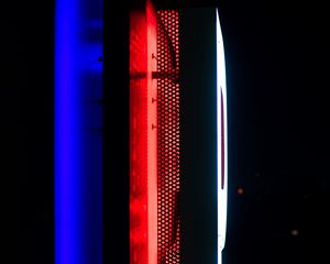 Preview wallpaper neon, backlight, wall, dark, blue, red