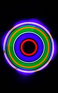 Preview wallpaper neon, circles, colorful, light, glow