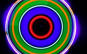 Preview wallpaper neon, circles, colorful, light, glow