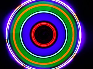 Preview wallpaper neon, circles, colorful, light, glow