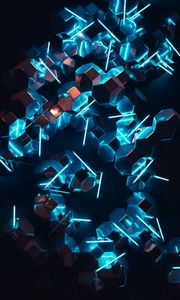 Preview wallpaper neon, forms, dark, glow