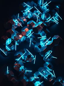 Preview wallpaper neon, forms, dark, glow