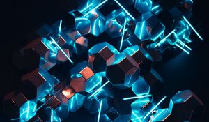 Preview wallpaper neon, forms, dark, glow