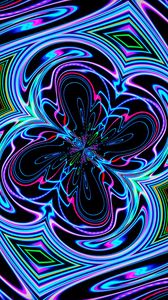 Preview wallpaper neon, fractal, waves, pattern, abstraction