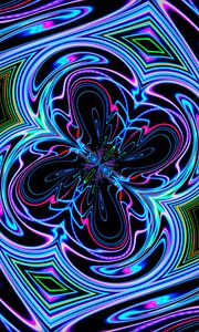 Preview wallpaper neon, fractal, waves, pattern, abstraction