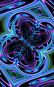 Preview wallpaper neon, fractal, waves, pattern, abstraction