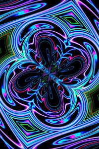 Preview wallpaper neon, fractal, waves, pattern, abstraction