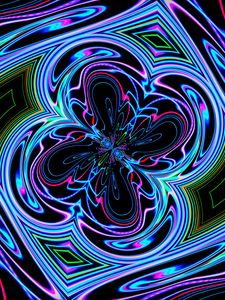 Preview wallpaper neon, fractal, waves, pattern, abstraction