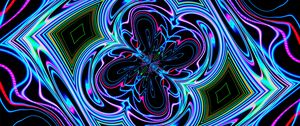 Preview wallpaper neon, fractal, waves, pattern, abstraction