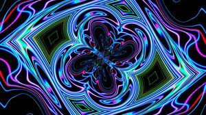 Preview wallpaper neon, fractal, waves, pattern, abstraction