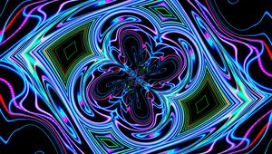 Preview wallpaper neon, fractal, waves, pattern, abstraction
