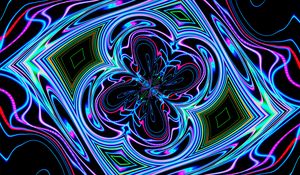 Preview wallpaper neon, fractal, waves, pattern, abstraction