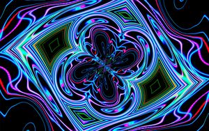 Preview wallpaper neon, fractal, waves, pattern, abstraction