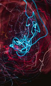 Preview wallpaper neon, freezelight, long exposure, distortion, colorful