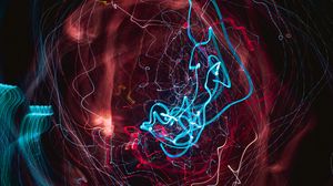 Preview wallpaper neon, freezelight, long exposure, distortion, colorful