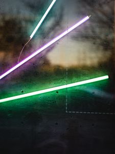 Preview wallpaper neon, glow, lamp, wall