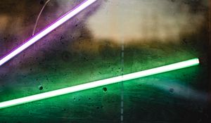 Preview wallpaper neon, glow, lamp, wall