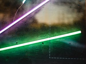 Preview wallpaper neon, glow, lamp, wall