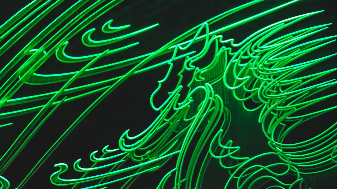 Wallpaper neon, green, glow, light, abstraction hd, picture, image