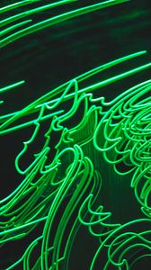 Preview wallpaper neon, green, glow, light, abstraction