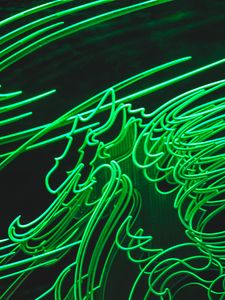 Preview wallpaper neon, green, glow, light, abstraction