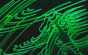 Preview wallpaper neon, green, glow, light, abstraction