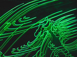 Preview wallpaper neon, green, glow, light, abstraction