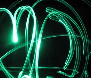 Preview wallpaper neon, green, light graffiti