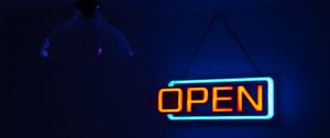 Preview wallpaper neon, inscription, signboard, openly