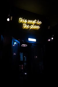 Preview wallpaper neon, inscription, wall, lights, dark