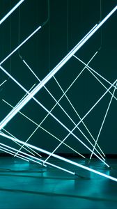 Preview wallpaper neon, installation, light, rays